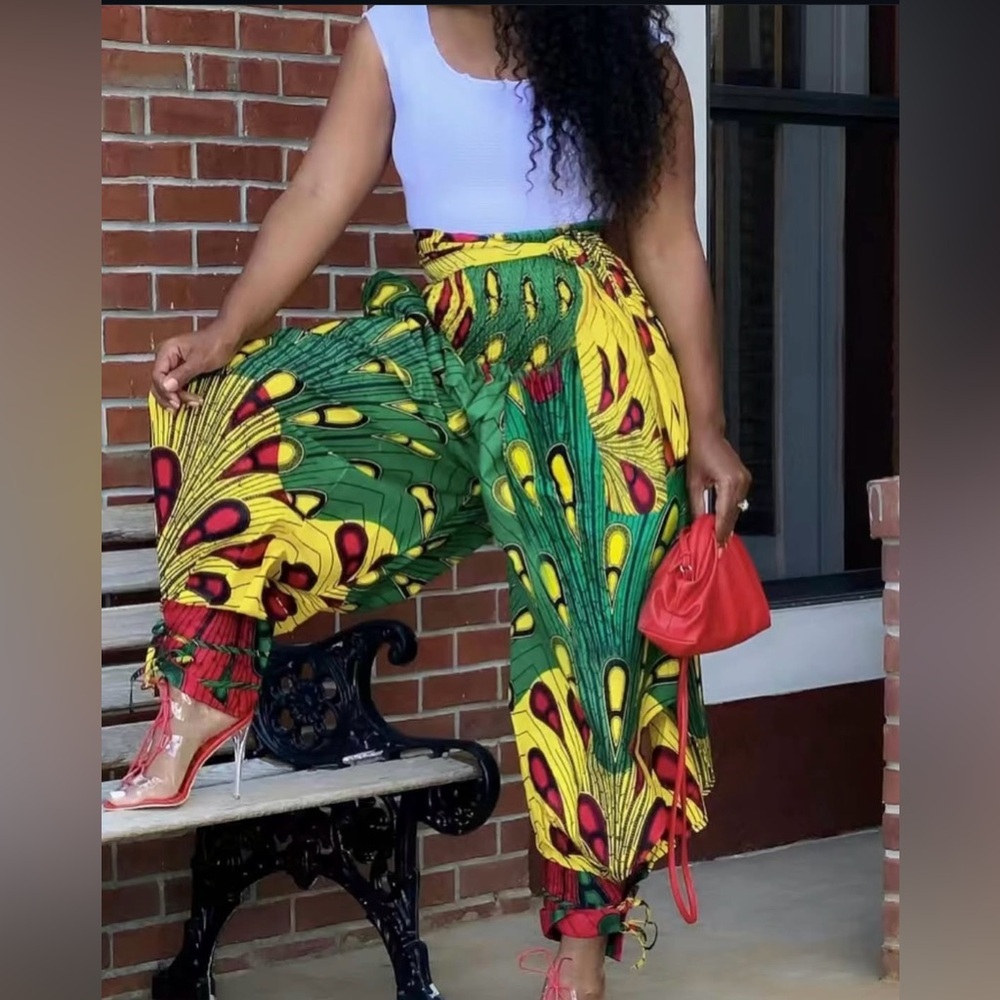 Multicolored African Print High Waisted "Iye" Pants